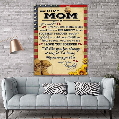 To My Mom Soldier Canvas Print Wall Art - Gift For Mom - Matte Canvas